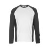 T-shirt bicolor manga comprida - Branco/Antracite Escuro